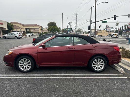 Red Chrysler convertible