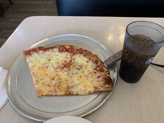 2 cheese slices and a drink