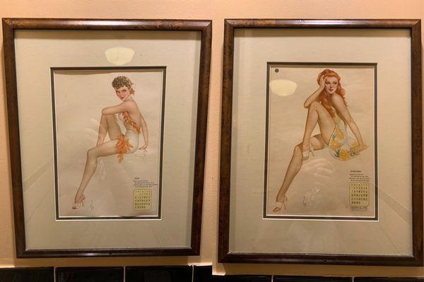 Varga Girl pinup art in the men's room