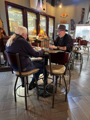 Dougie and Ken at the morning card game