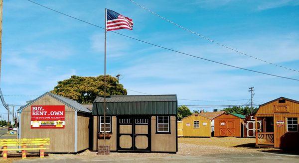 Flag Pole $1,300 w/rock base and solar light