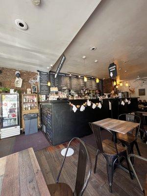 Indoor sitting and dining area - great for doing some work