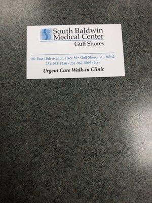 South Baldwin Card with Business Information