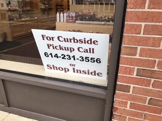 Curbside pickup is available!