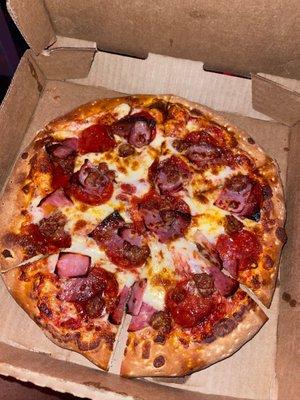 Meat lovers pizza