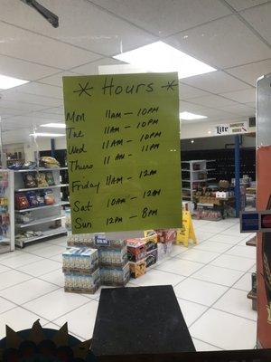 New hours