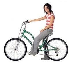 Electra's Townie with flatfoot technology.  Comes eith 26" or 24" wheels for the ladies!