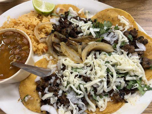 Mini tacos! They were so good I wanted to cry. Very authentic. Not Tex-Mex!