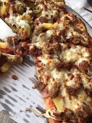 Lion Feast added pineapple took off ground beef