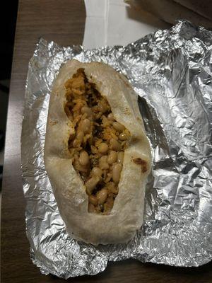 chicken/bean/rice burrito