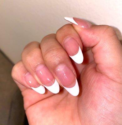 No acrylic product. See through nails.