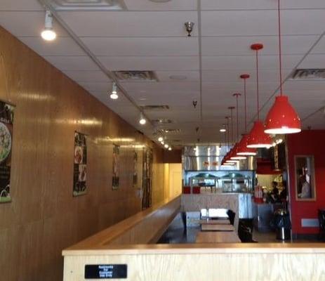 We also do commercial work.  This restaurant we installed Track Lights and Pendant Lights.