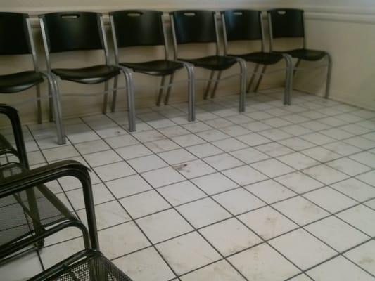 This is how dirty the floor of the waiting room is.