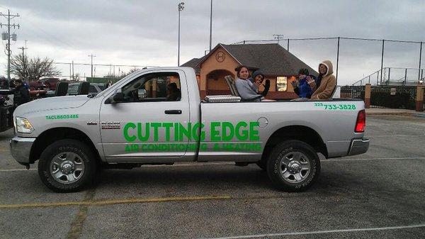 Cutting Edge Air Conditioning is in the Hawley Jolly Christmas Parade