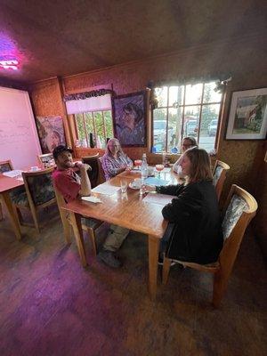 Dinner inside the restaurant. Nice and cozy.