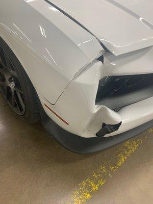 Damage from the collision center