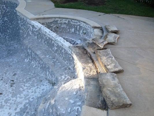 Repairing a Cracked Pool in Woodland Hills.