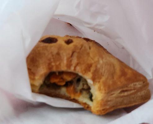 Curry beef pasties in bag