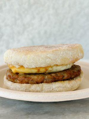 Sausage egg and cheese breakfast sandwich