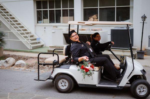 Niquey and Gabriel fetching my bouquet that I forgot