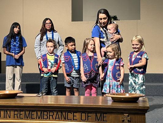 Awana Cubbies (3 to 5 year olds) on stage.