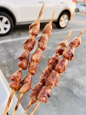 Chicken Heart Kebabs