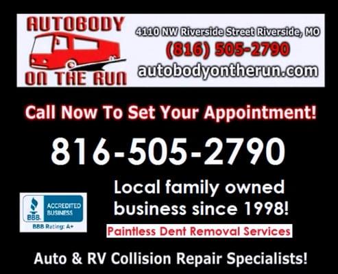 Complete Auto and RV Collision Repair Services. Call for a free estimate. (816) 505-2790