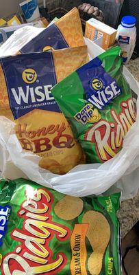 My fav brand of chips!!! WISE!!!