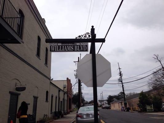 Adorable old time looking street sign!