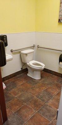 Very clean, well stocked, roomy, handicapped accessible bathroom.