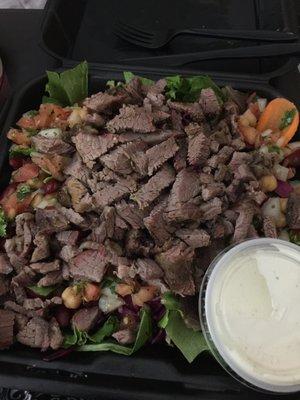 This is the Tri Tip Salad. Only thing I would have done different is pay for an extra dressing. Was very good!