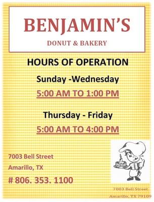 Hours of Operation