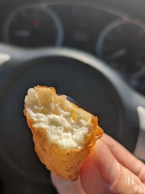 Cross-section of my garlic cheese curd