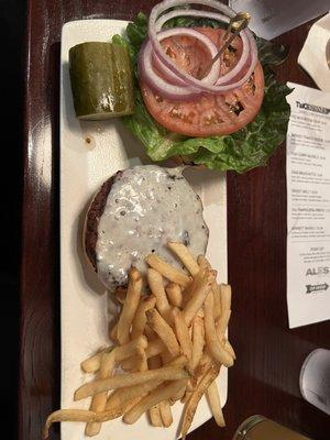 Impossible Burger subbed fries instead of chips.