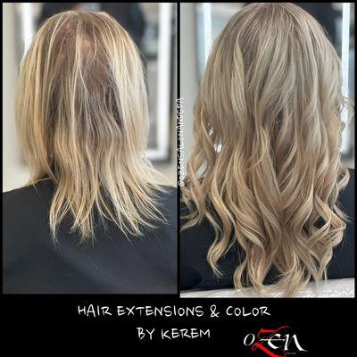 Hair extensions with highlights