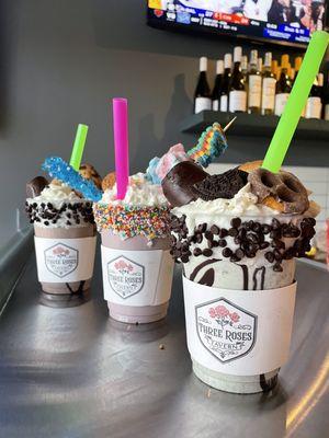 Milkshakes with tons of toppings