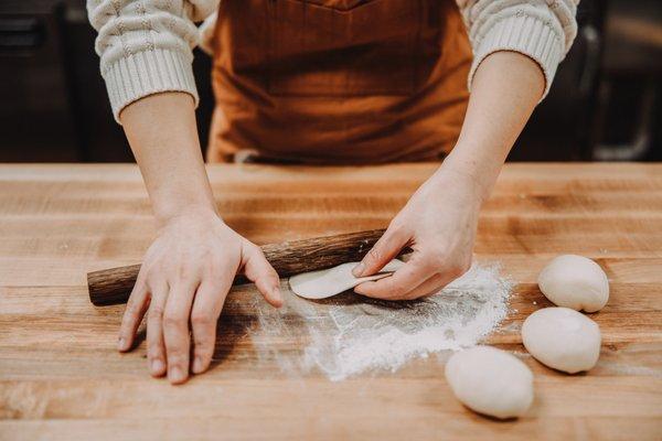 Owner making Bao Buns