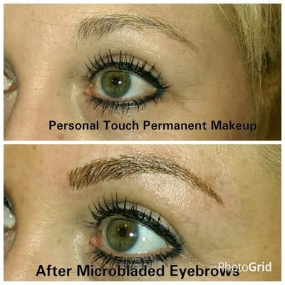 Microbladed Eyebrows and permanent eyeliner.