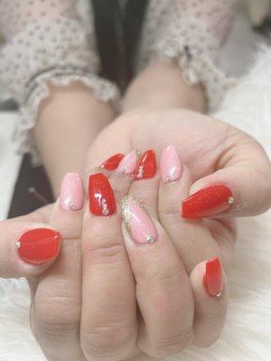 Gel fullset with design