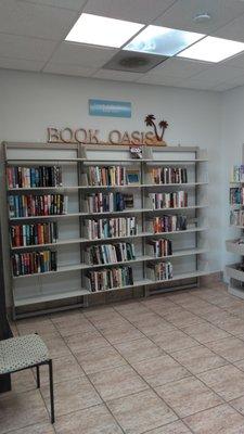 Because of its desert location, the discounted book area is a book "oasis."