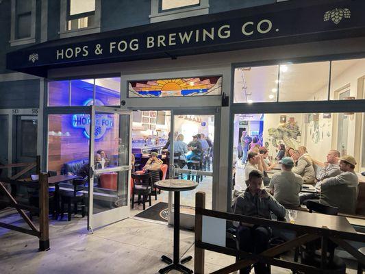 Outside of Hops & Fog Brewing Co.