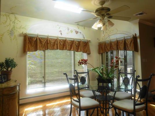 Custom Valances with woven shades.