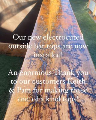 New outside bar tops.