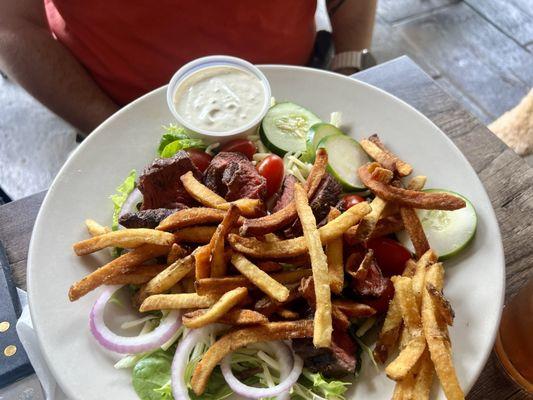 The steak salad