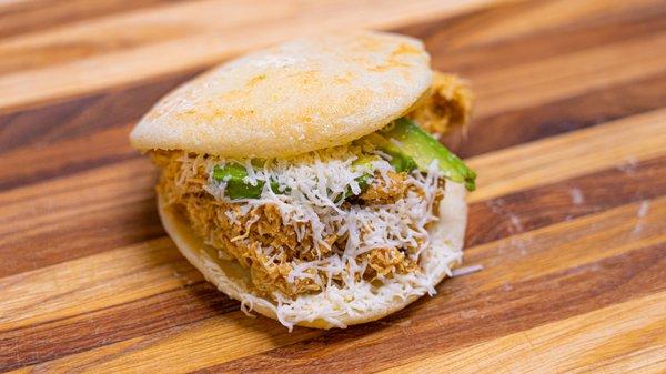 La Mona Arepa made with 100% organic chicken breast!