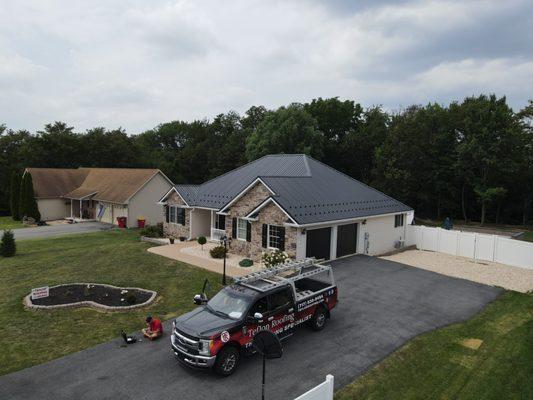 Beautiful Azm Black Metal Panel by Everlast roofing.