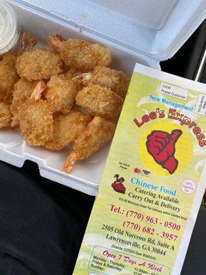 A10. Fried Shrimp.. crispy and freshly fried but bland