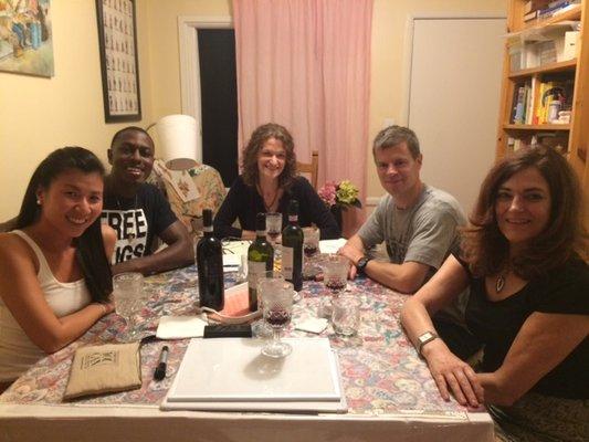 Our Italian conversation classes cheese and wine night