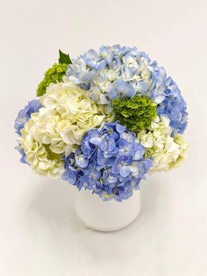 Josey Lane | an exquisite bouquet featuring a mesmerizing assortment of vibrant hydrangeas in various hues.