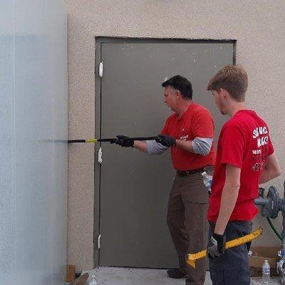 Service Now Manning Heating and Air team installing the new cooler for Dunkin' Donuts location in Jesup GA. @ Jesup, Georgia